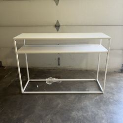 White Metal Narrow Table 