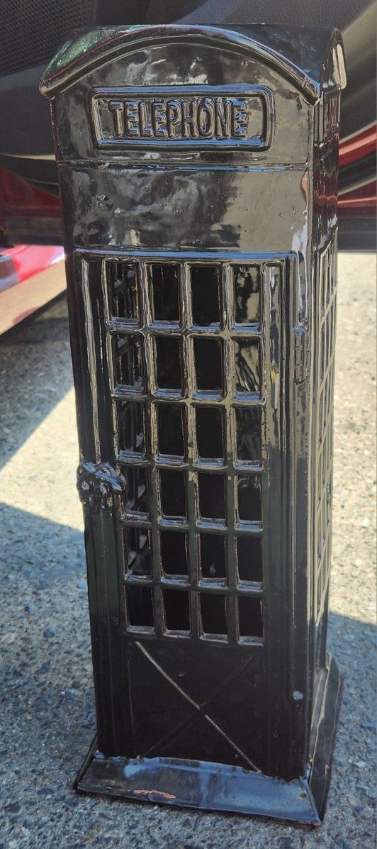 Vintage Ceramic Telephone Booth Black 20"
