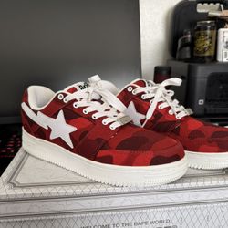 A Bathing Ape Red Camo Shoes