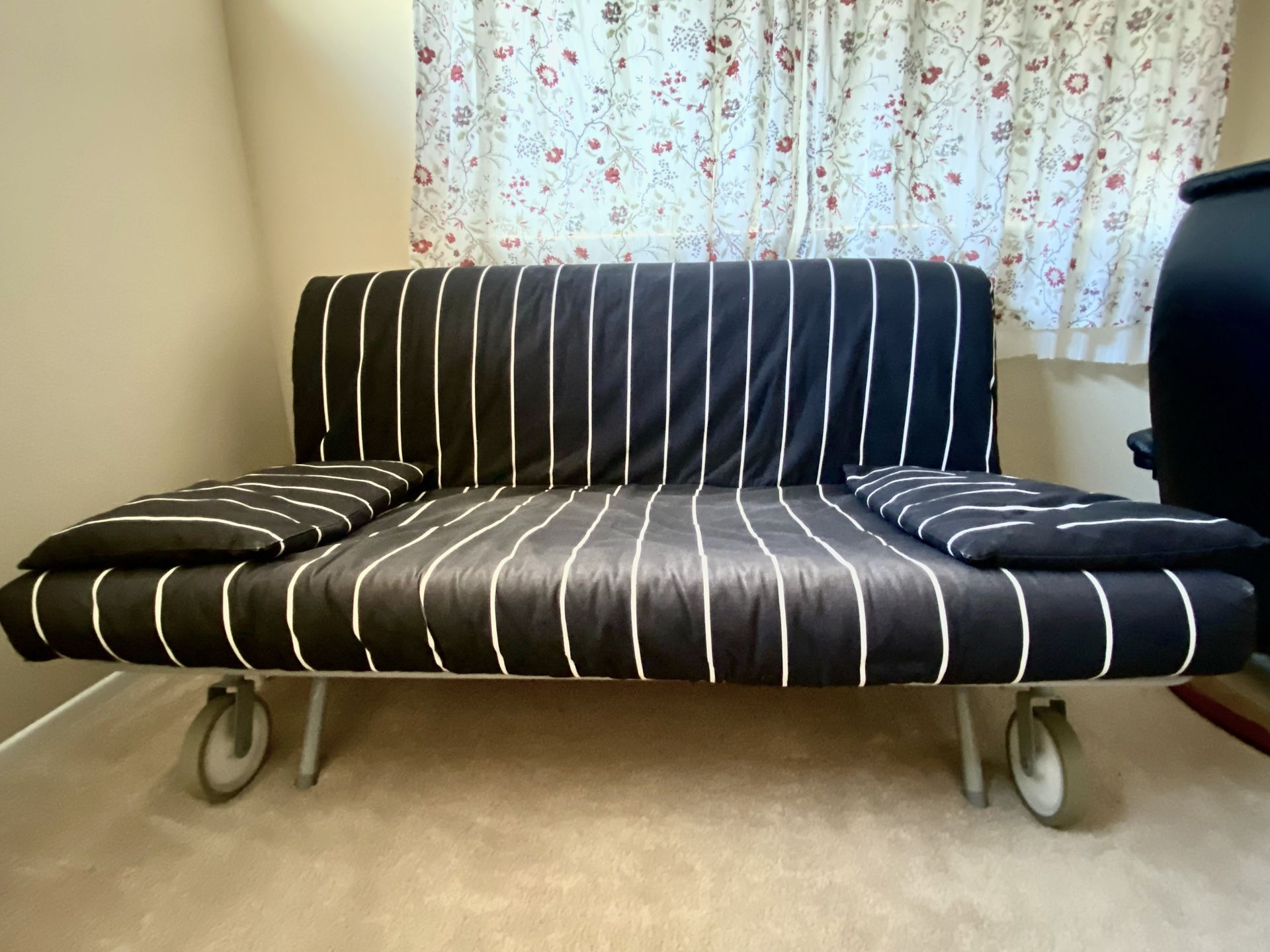 Black/White Striped Convertable ( IKEA Futon )