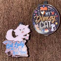 2 Disney Official Pin Trading Cats