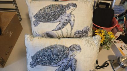 Handmade beaded turtle pillows