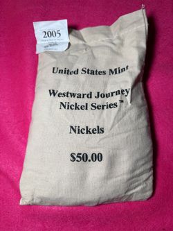 2005 P Westward Journey Nickels 1000ct $50 Canvas Bag Ocean In View SEALED