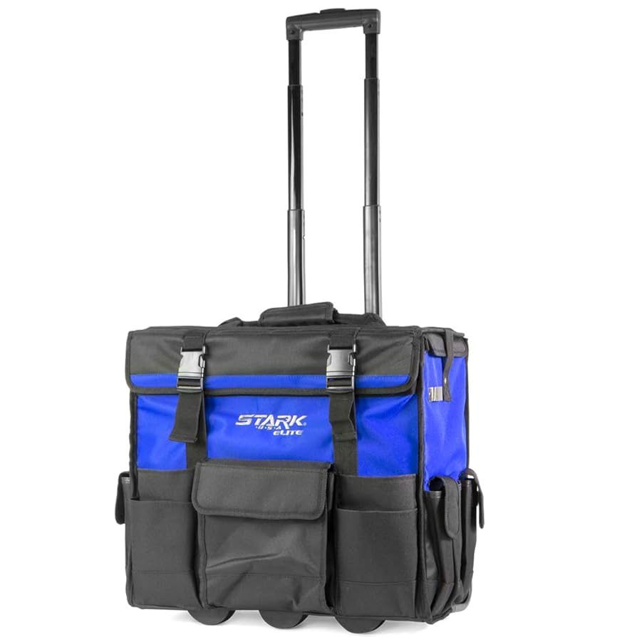 Stark USA 20-inch Rolling Tool Bag 20" Heavy Duty Portable Tool Tote Telescoping Handle Storage Organizer Tote, Carry Tote, Toolbox with Large Zipper