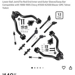 ASTARPRO 12pcs Suspension Kit Front Upper Control Arms and Lower Ball Joint/Tie Rod End Inner and Outer Sleeve/Sway Bar Compatible with 1 Chev