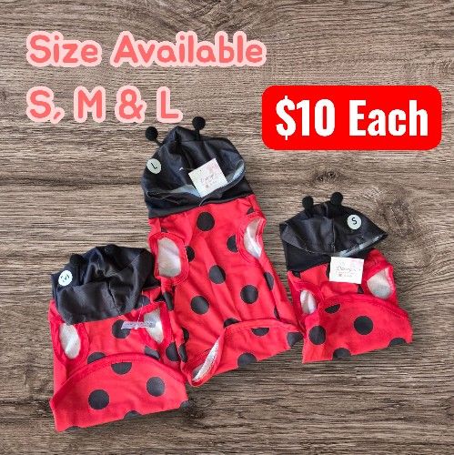 Dog And Cat Red w/black LadyBug Vest
