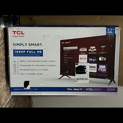 NIB TCL 32" Class 3-Series Full HD 1080p LED Smart Roku TV - 32S359 , Black