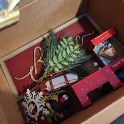 Misc Box Of Christmas Decor - FREE
