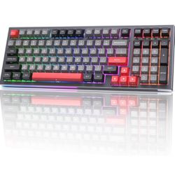 KEMOVE K98 Wireless Gaming Mechanical Keyboard with BT5.0/2.4G/Type-C,RGB Backlight,98 Keys Hot-Swappable,4000mAh Massive Battery,Software Support,Dia