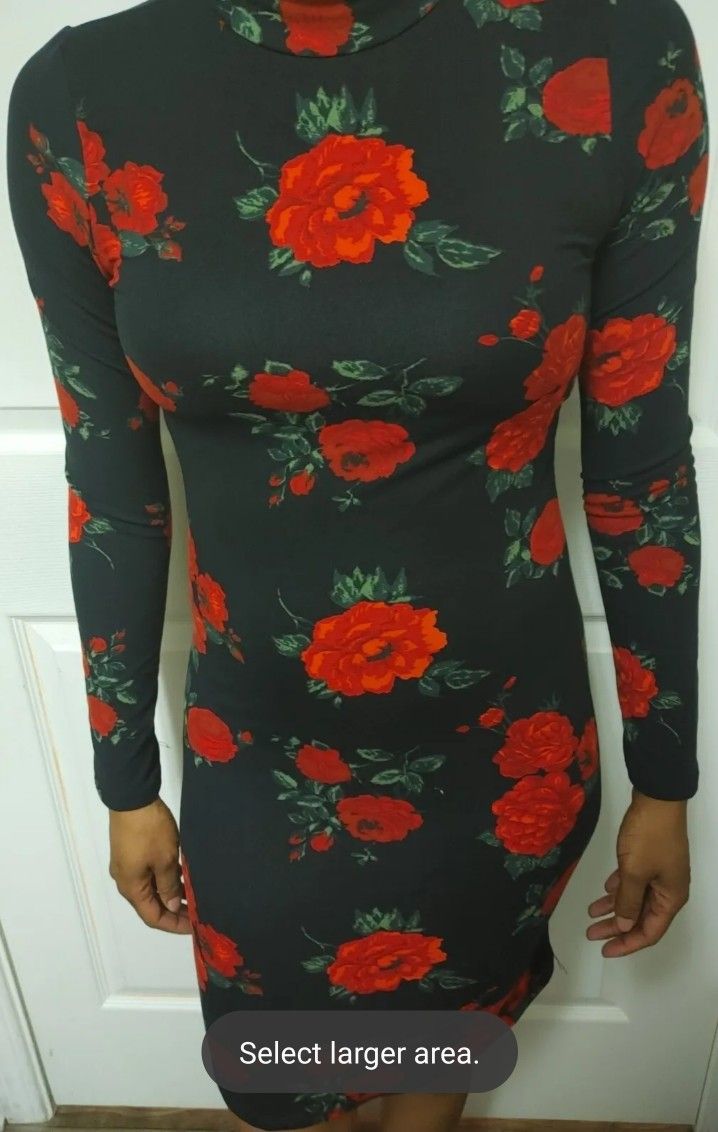 Fashionova Dress, long sleeve dress, fitted dress, flower dress, sexy dress