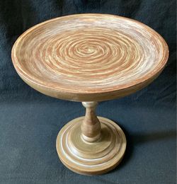Southern Living at Home Brown Swirl Pedestal Stand Rustic Decor 10”