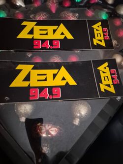 2 vintage zeta 94.9 bumper stickers