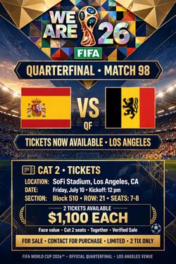 ⚽️M98 Spain vs Belgium ⚽️ 🎟️