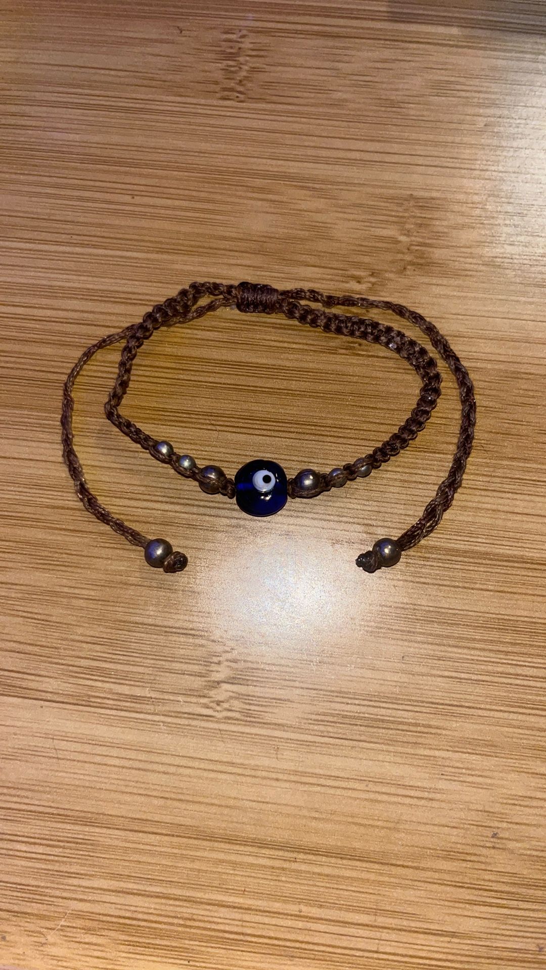 Handmade Evil Eye Adjustable Bracelet Brown