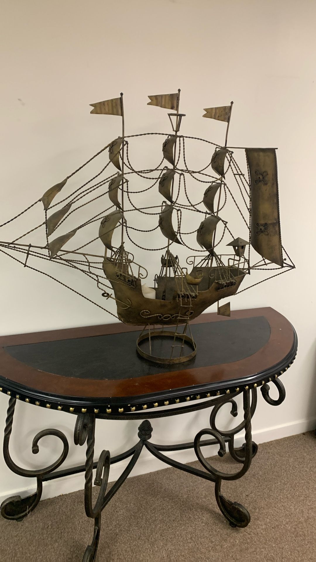 Metal Boat With Candle Insert