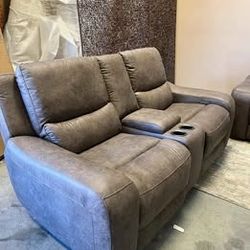 NEW ARRIVAL!!! Power Recliner Sofa and Power Recliner Loveseat With Center Console!!!