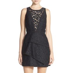 BCBMAXAZRIA Black Hannah Lace Mini Dress, 2