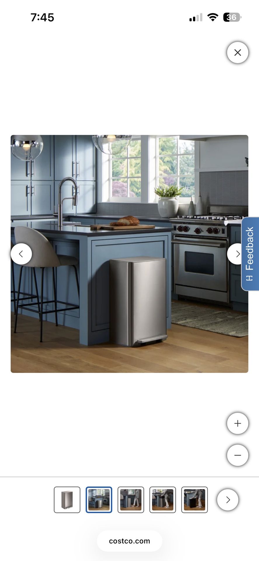 Kohler 47L Step Trash Can – Stainless Steel – Soft Close