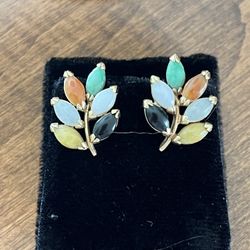 Multi Colored Jade Earrings