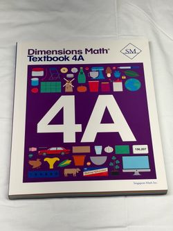Dimensions Math Textbook 4A (Paperback) Singapore Math Inc. - UNMARKED VG