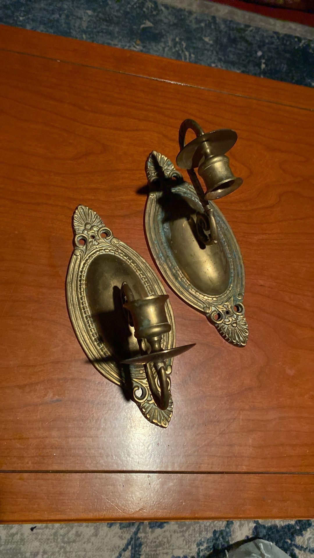 Heavy Brass Candle Holder Set (x2)