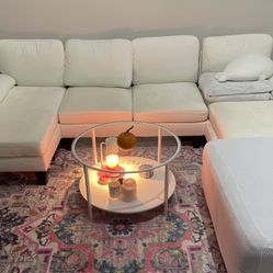 Cream White Sectional Sofa 