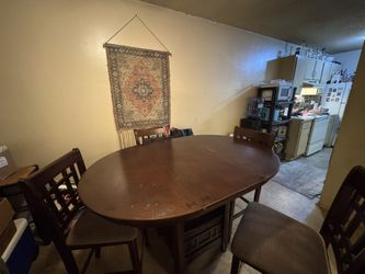 Solid Wood Dining Table + 4 Chairs