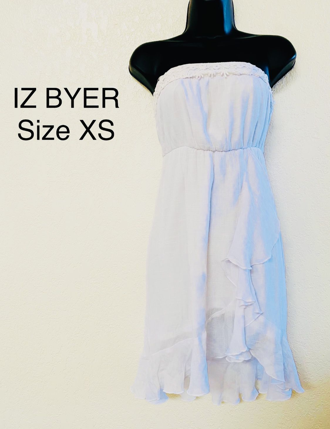 IZ BYER, White Strapless Dress, Size XS