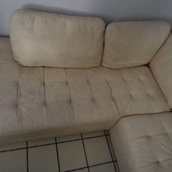 White Two Pice Leather Couch 