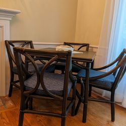 Bamboo Table and 4 Chairs Vtg Ficks Reed Company 