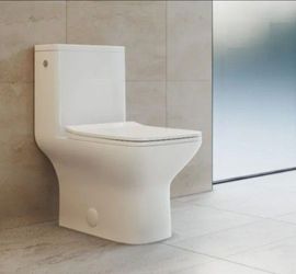 Swiss Madison Carre 1-piece 1.1/1.6 GPF Dual Touchless Flush Elongated Toilet in White