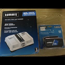 HART 40-Volt Dual Port Fast Charger for HART 40V Batteries/ HART 20V Lithium-Ion 4.0Ah Battery