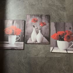 I Rustic Rose Canvas for Farmhouse Living Room/Bathroom 