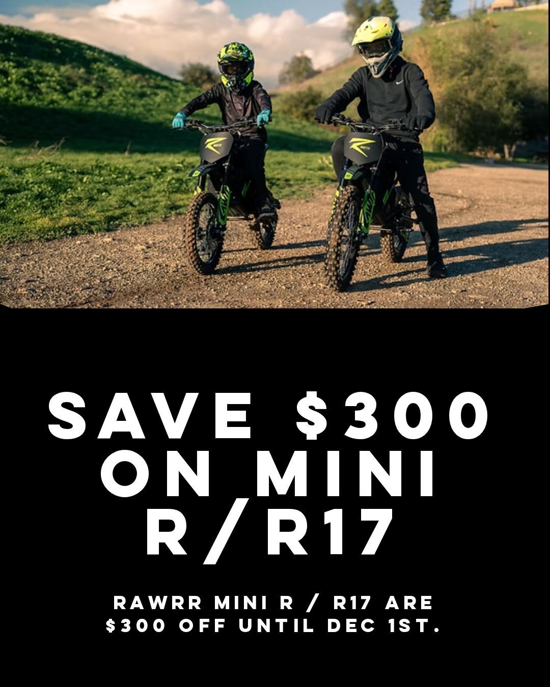 $300 OFF NEW E-MOTO - 2025 Rawrr Mantis MINI R17 - Mini All-Terrain Electric Dirt Bike