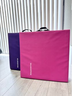 BalanceFrom 2" Thick Folding Gymnastic / Exercise Mats (Pink & Purple)
