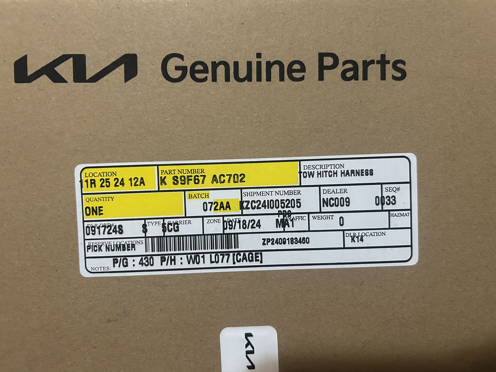 Kia Tow Hitch Harness