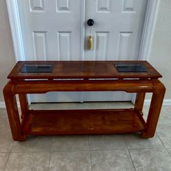 Vintage Schnadig Chinoiserie Ming Style With Chow Legs Console Sofa Table 