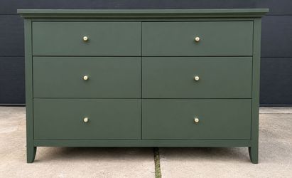 Dark Green Solid Wood Double Dresser