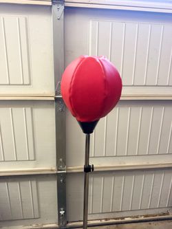 like new punching bag with boxing gloves & lusper adjustable weight bench $20 each!