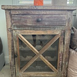 Reclaimed Wood Wine Rack Cabinet 
