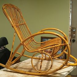 1950's Bamboo Italian Rocking Chair