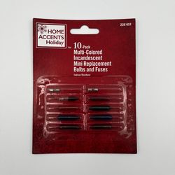 10 Pack Multi-Colored Incandescent Mini Replacement Bulbs and Fuses