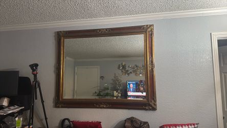 Large Antique Mirror No Scratches Imperfect Condition