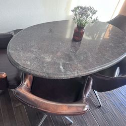 Virtue Of California Mid Century Leather Brown Chairs
