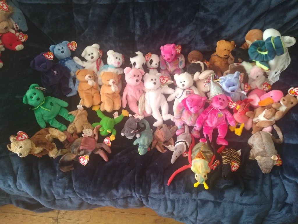 Beanie Baby Lot 50+ w/ Tags Some Rare