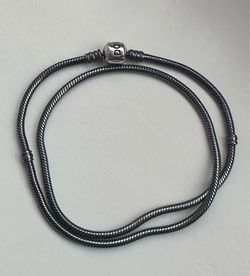 PANDORA Oxidized Barrel Clasp Necklace  590703OX-50