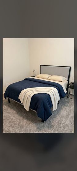 Queen bed frame and mattress