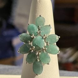 Jade Cocktail Ring     Size 8.25