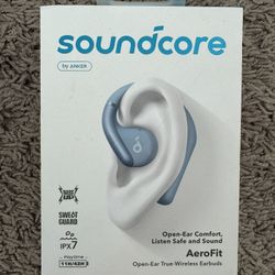 Soundcore by Anker, AeroFit Open-Ear Headphones, Ultra Comfort, Snug Fit, Ergonomic Ear Hook, Balanced Sound, IPX7 Waterproof, 42H Playtime, Bluetooth