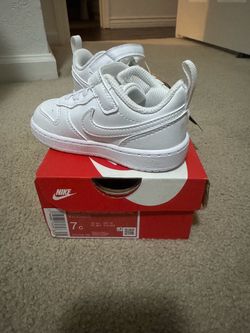 Nike Court Borough Low Recraft TD, Triple White, size 7C.